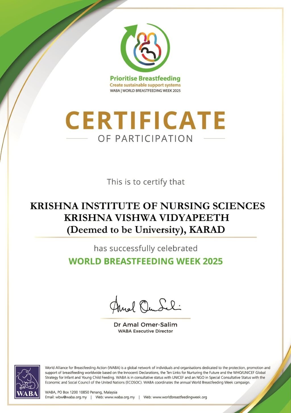 WABA Certificate